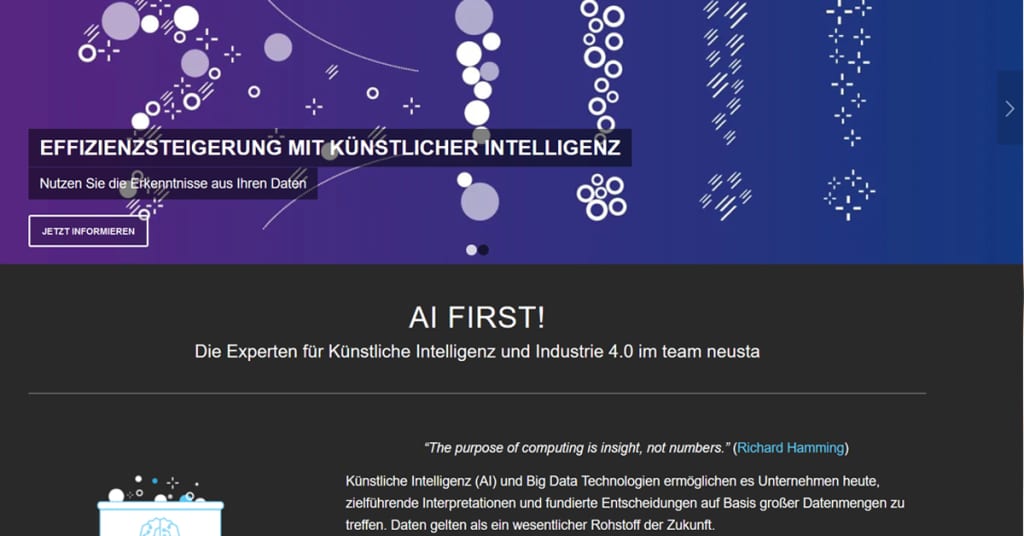 Screenshot alte Homepage neusta sd West vor Relaunch